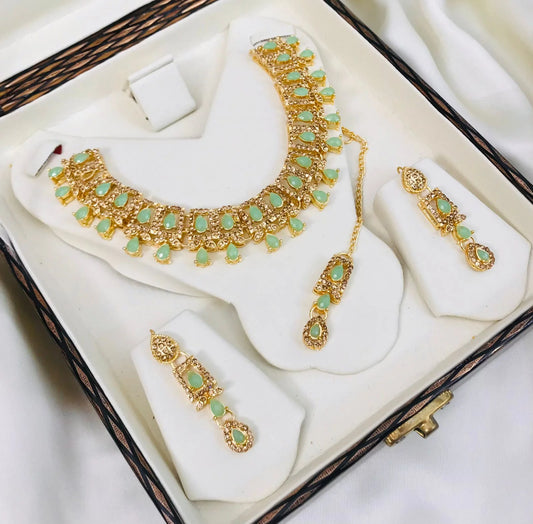Kundan Necklace-42 (Mint Green) / Mint Green Necklace / Green Necklace/ Beautiful Nacklace
